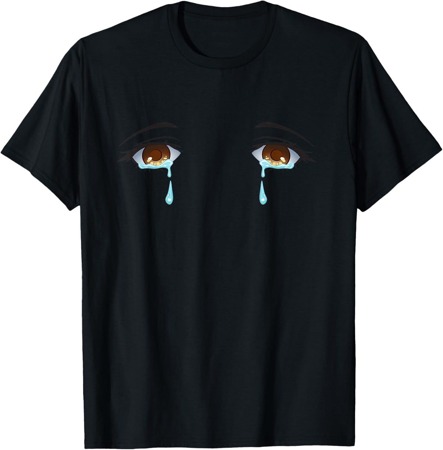 Sad Tears Crying Anime Eyes Emo Crybaby T-Shirt - T-Shirt | Black