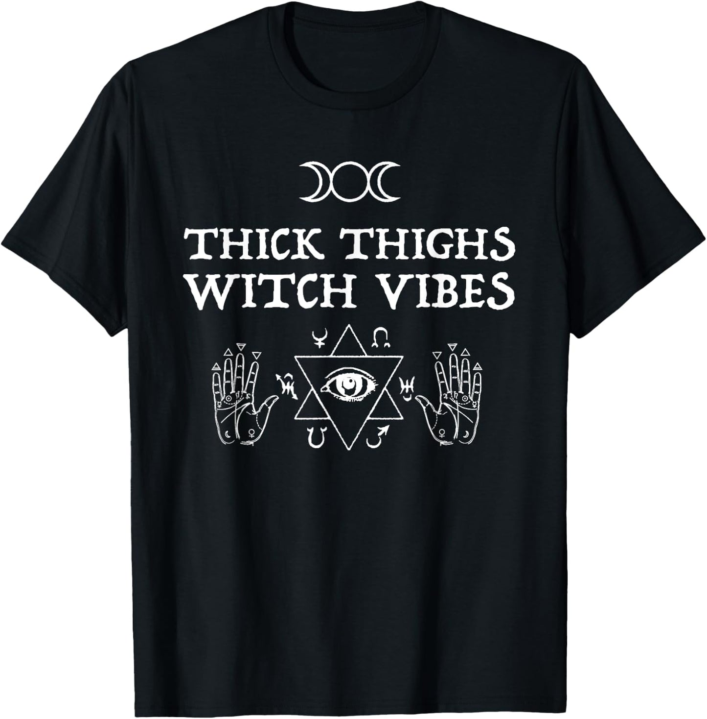 Thick Thighs Witch Vibes T-Shirt - T-Shirt | Black