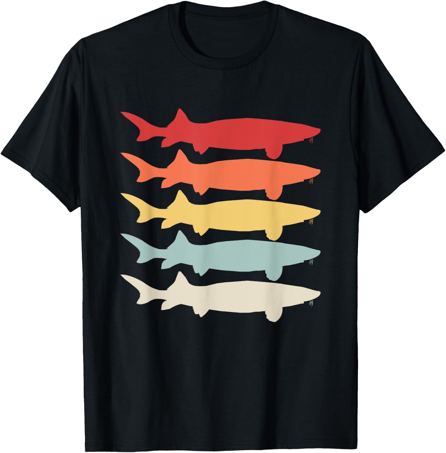 White Sturgeon Graphic Freshwater Fishing Gift T-Shirt - T-Shirt | Black