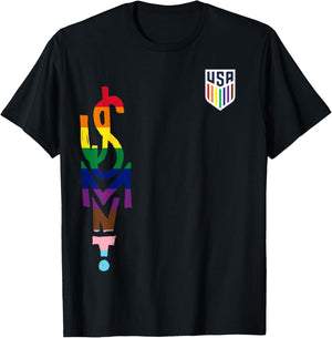 Officially Licensed USMNT Soccer Apparel, USM.N.T. Pride T-Shirt - T-Shirt | Black
