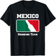Mexico Drinking Team Beer w/ Mexican Flag Colors T-Shirt - T-Shirt | Black