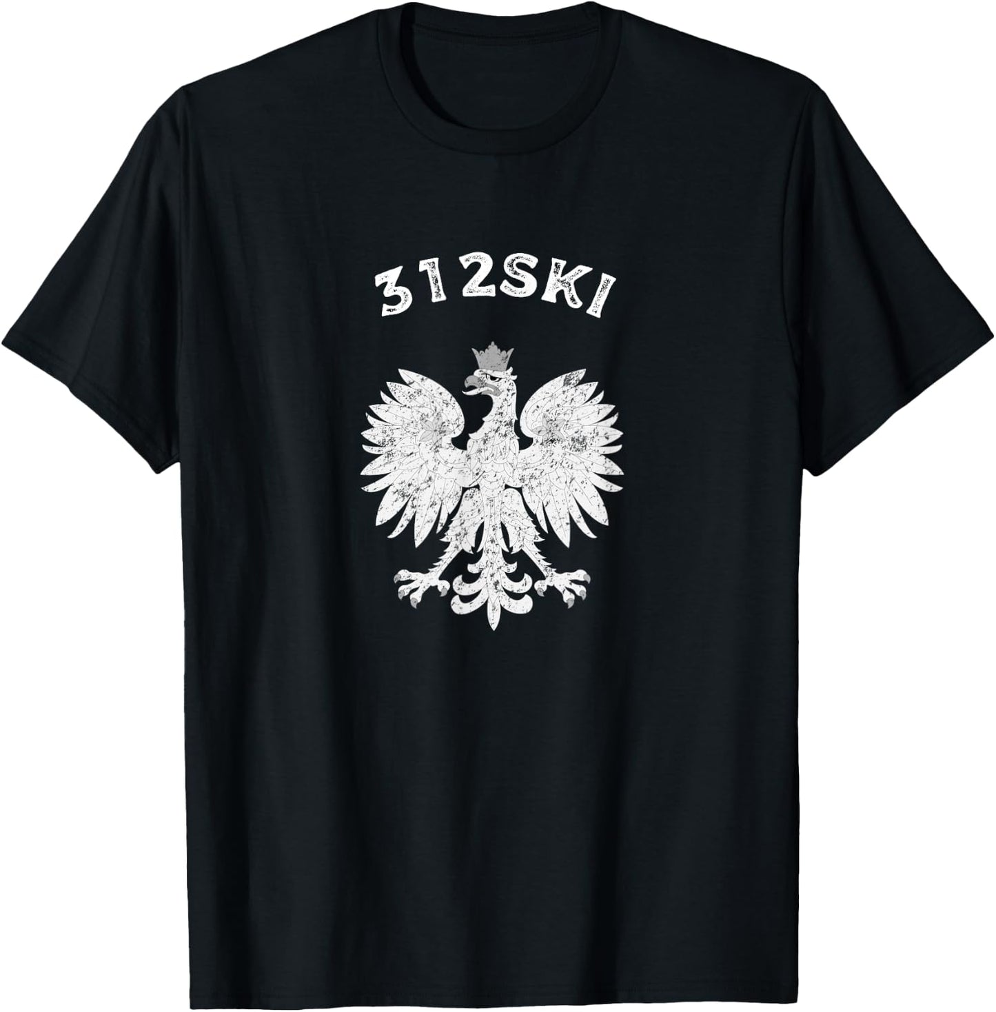 Chicago 312SKI Dyngus Day Polska Polish Eagle T Shirt T-Shirt - T-Shirt | Black