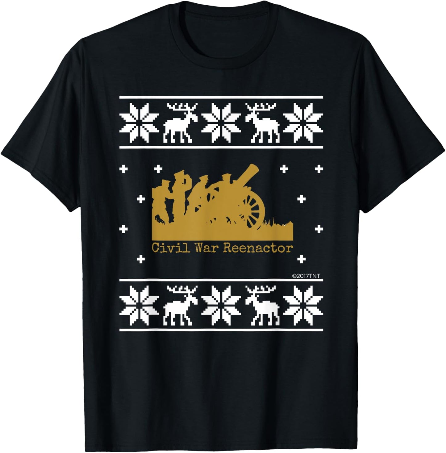Civil War Re-enactor Ugly Christmas Shirt T-Shirt - T-Shirt | Black
