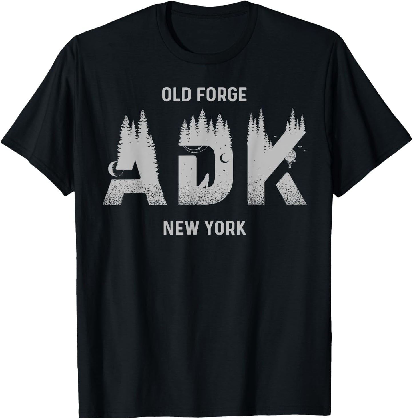 Old Forge Adirondack Mountains New York Souvenir T-Shirt - T-Shirt | Black