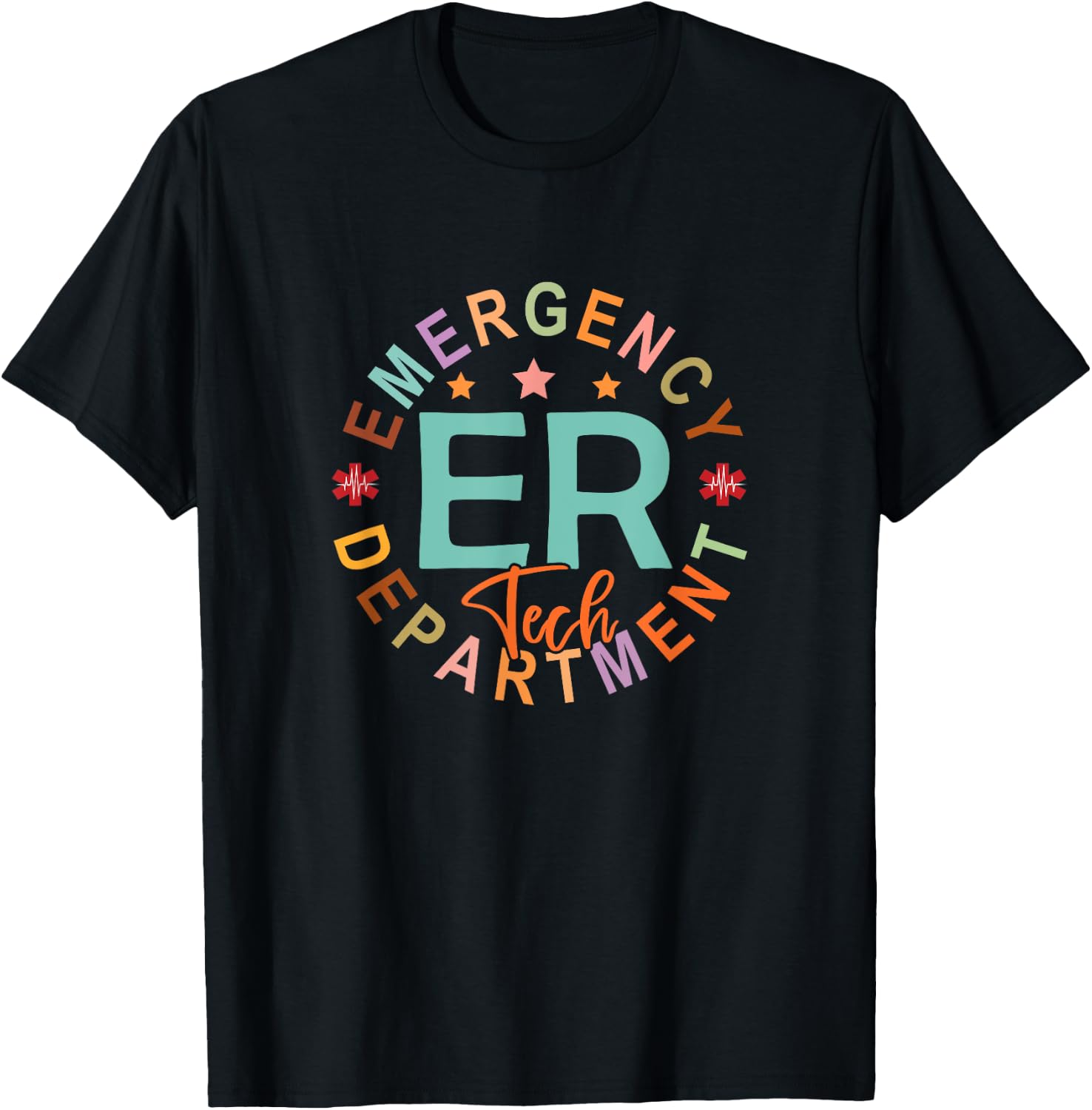 Funny Emergency Department Tech Emergency Room Tech Er Tech T-Shirt - T-Shirt | Black
