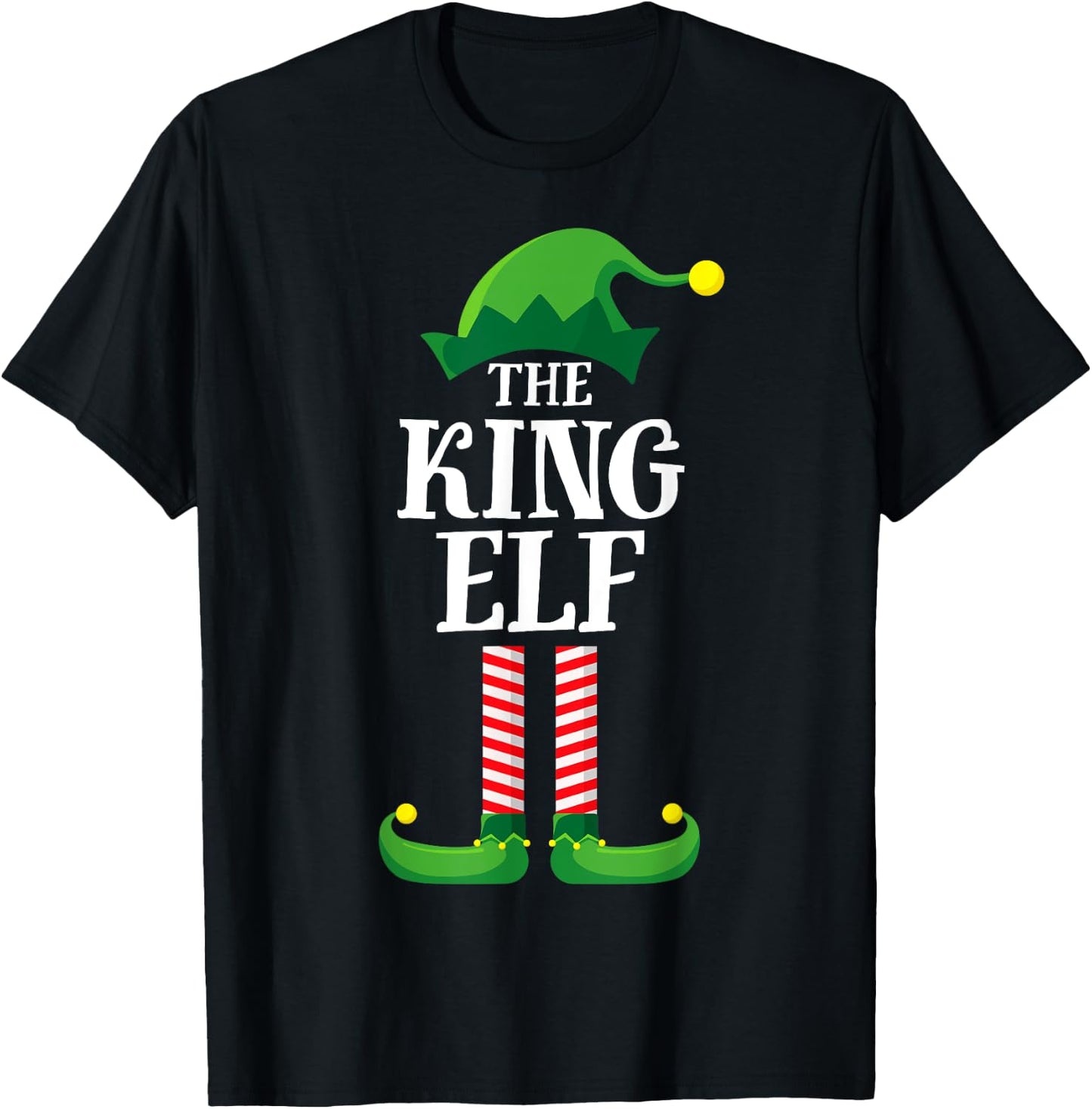 King Elf Matching Family Group Christmas Party Pyjamas T-Shirt - T-Shirt | Black