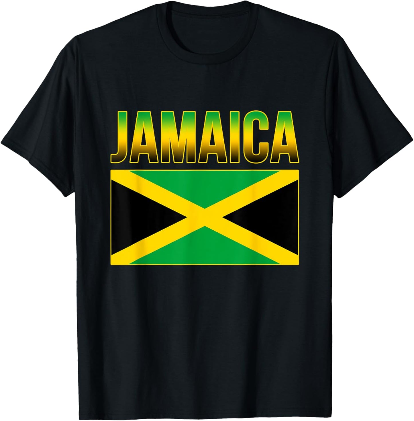 Jamaican National Country Flag Caribbean T-Shirt - T-Shirt | Black