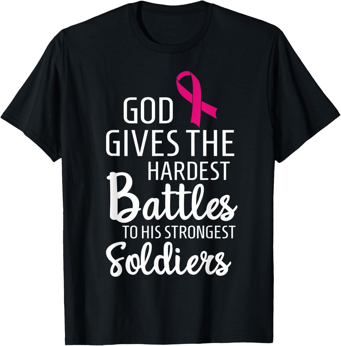 Breast Cancer Fighter Survivor Motivational Gift T-Shirt - T-Shirt | Black