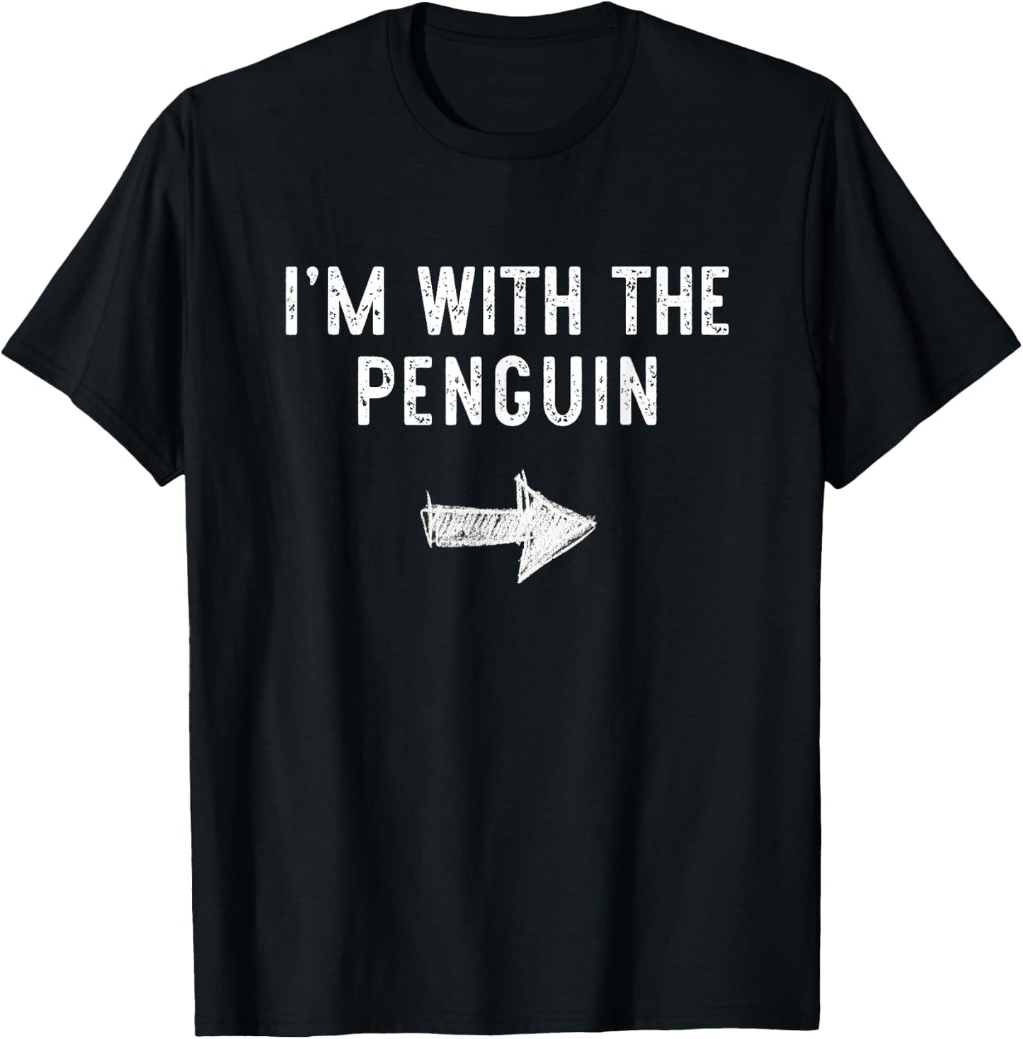I'm With The Penguin Costume Halloween Matching Couple T-Shirt - T-Shirt | Black