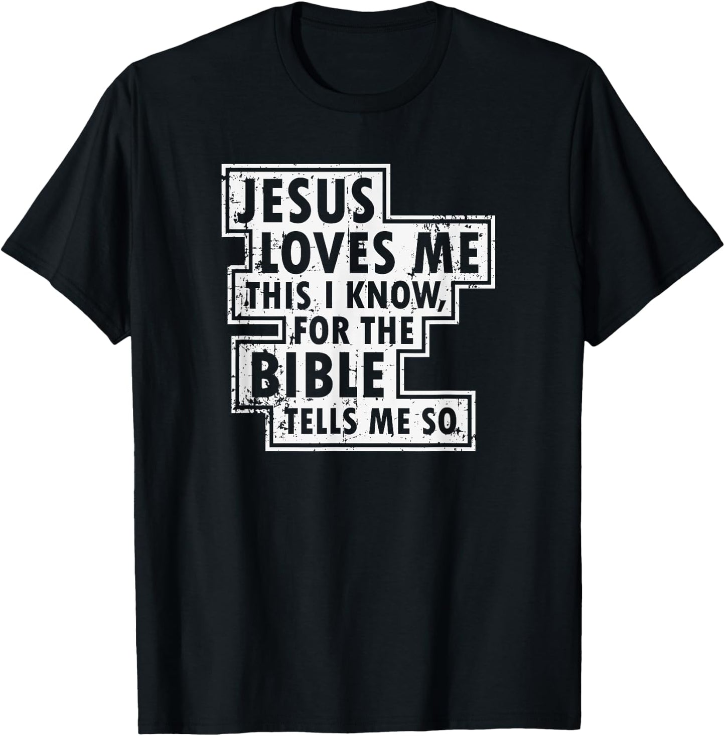Jesus Loves Me This I Know Christian Faith T Shirt T-Shirt - T-Shirt | Black