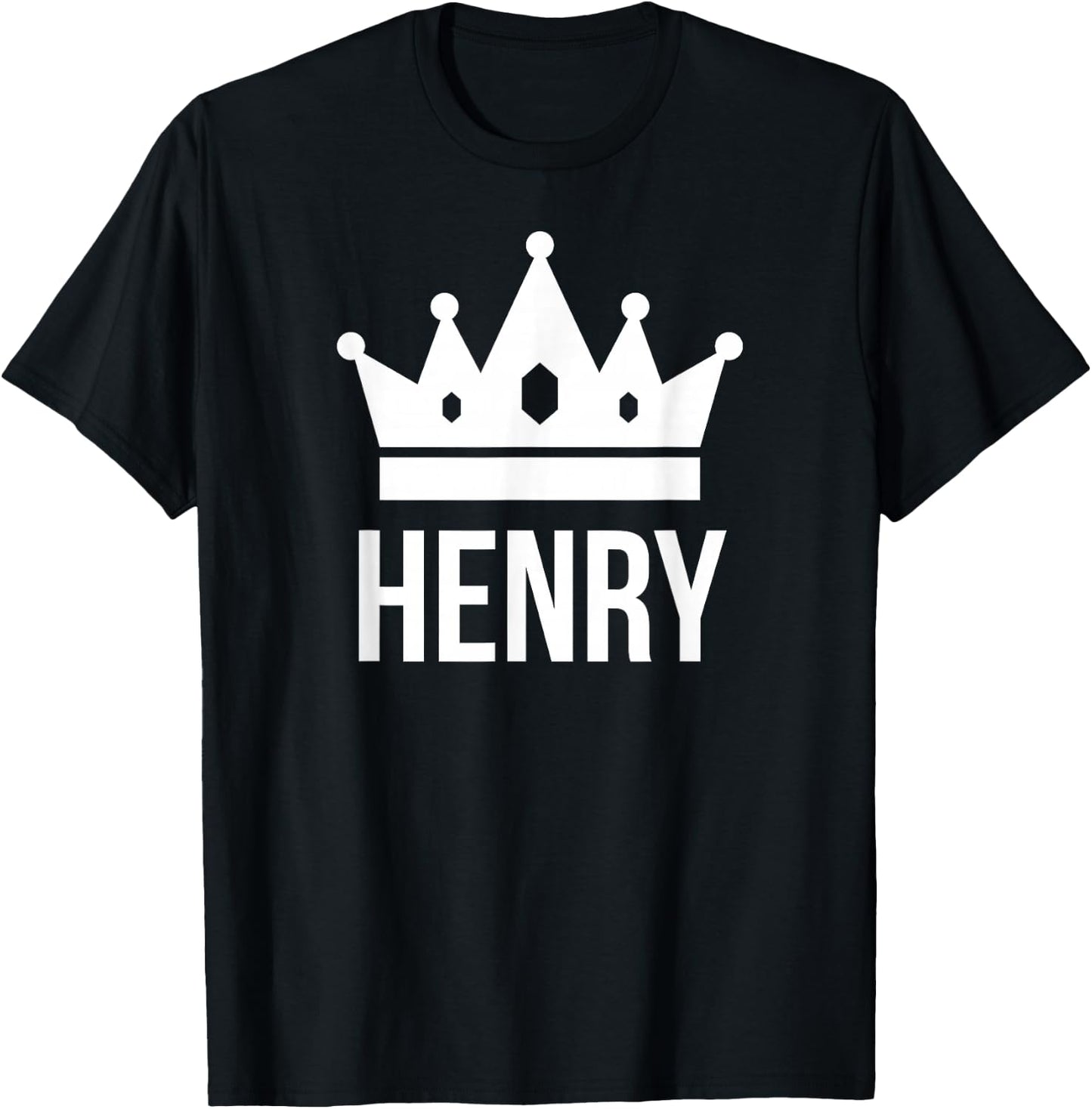 Henry Name Shirt - King Prince Crown Design T-Shirt - T-Shirt | Black