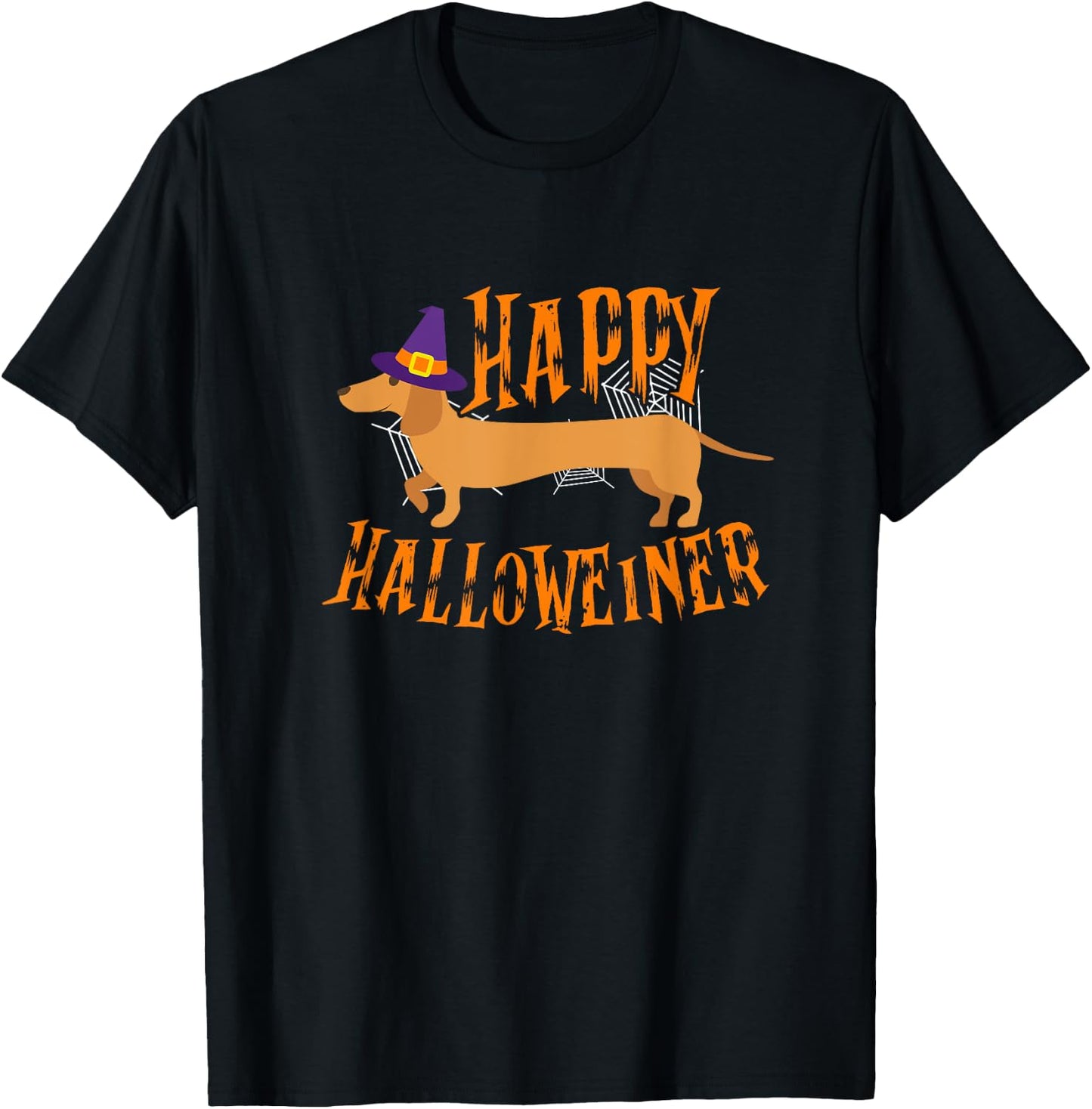 Happy Halloweiner Funny Halloween Weiner Dachsund T-Shirt - T-Shirt | Black