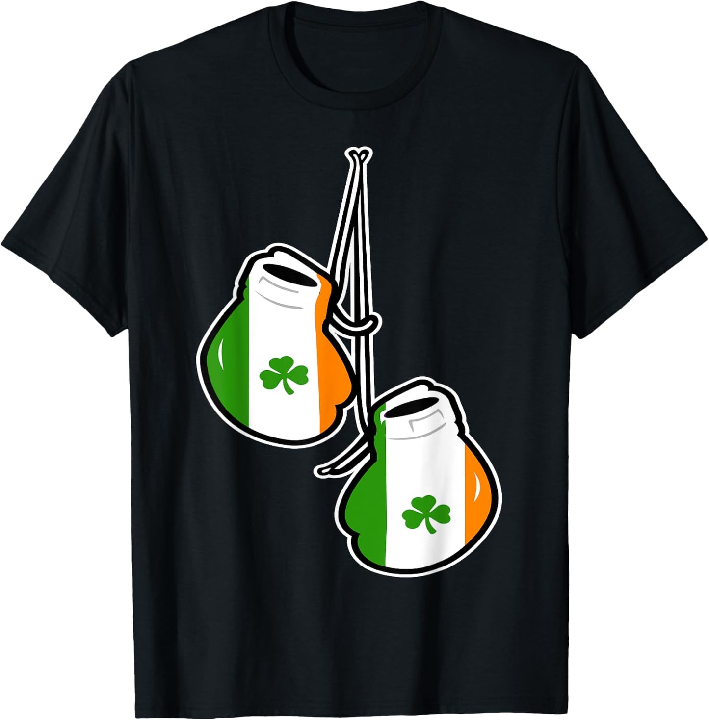 Ireland Flag Shamrock Irish boxing gloves T-Shirt - T-Shirt | Black