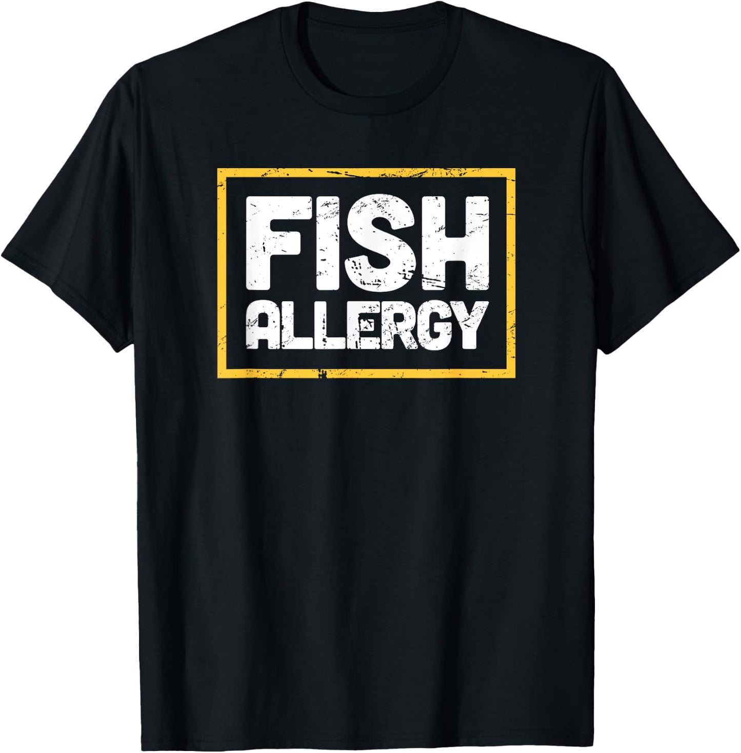 Allergy Awareness - Distressed Fish Allergy T-Shirt - T-Shirt | Black