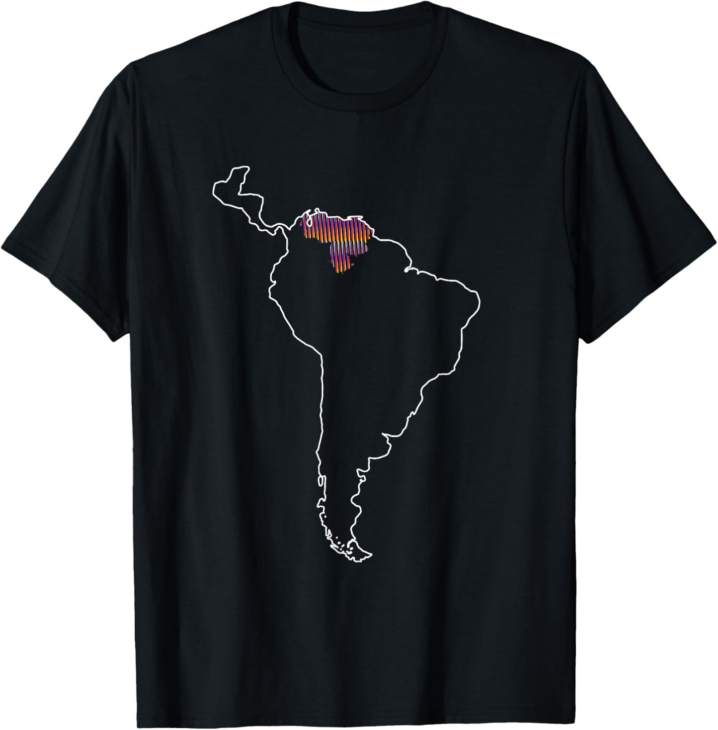 Where is Venezuela Map Chromatic Art Gift T-Shirt - T-Shirt | Black