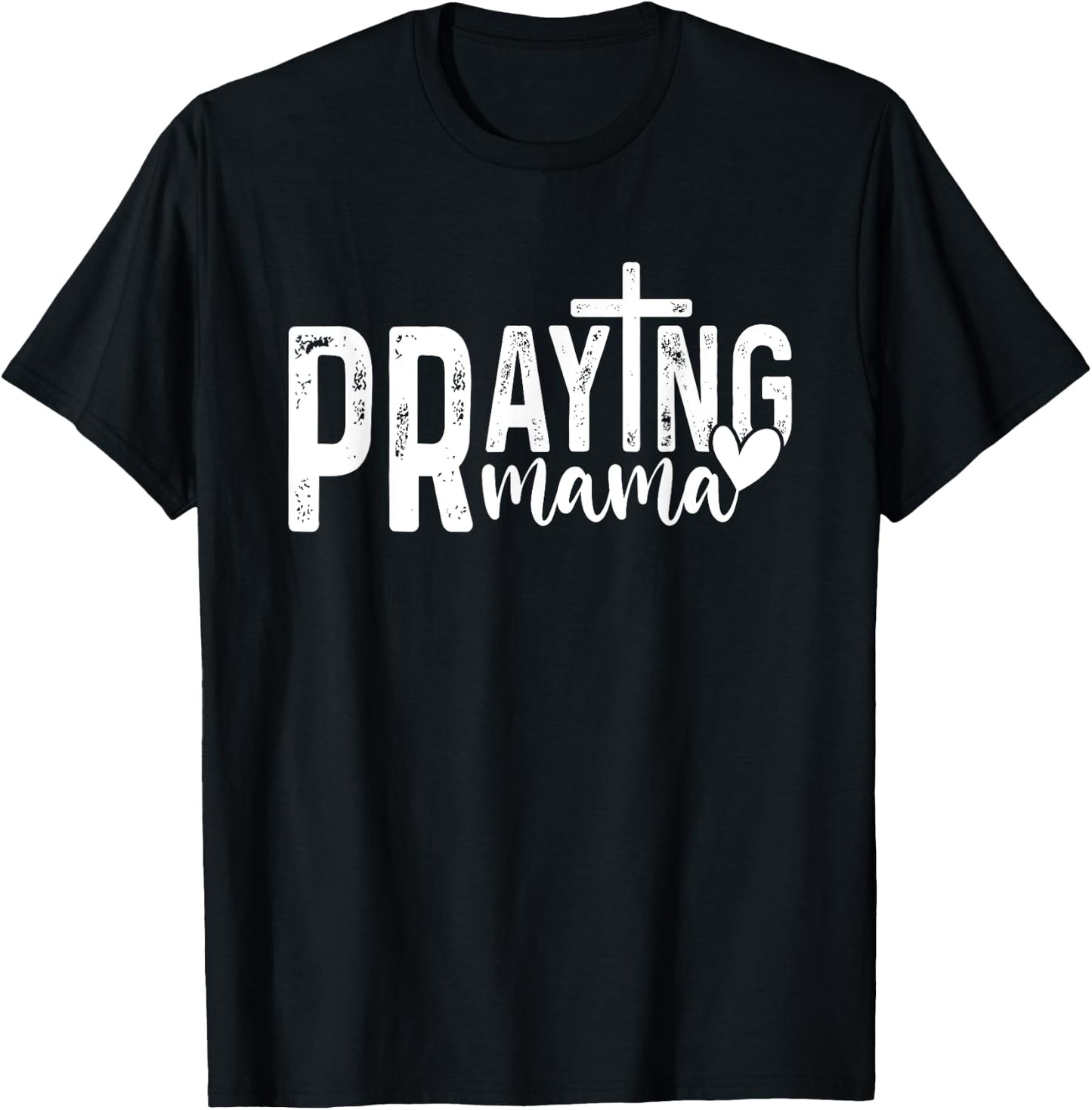 Praying Mama Christian Mom God Faith Jesus Bible T-Shirt - T-Shirt | Black