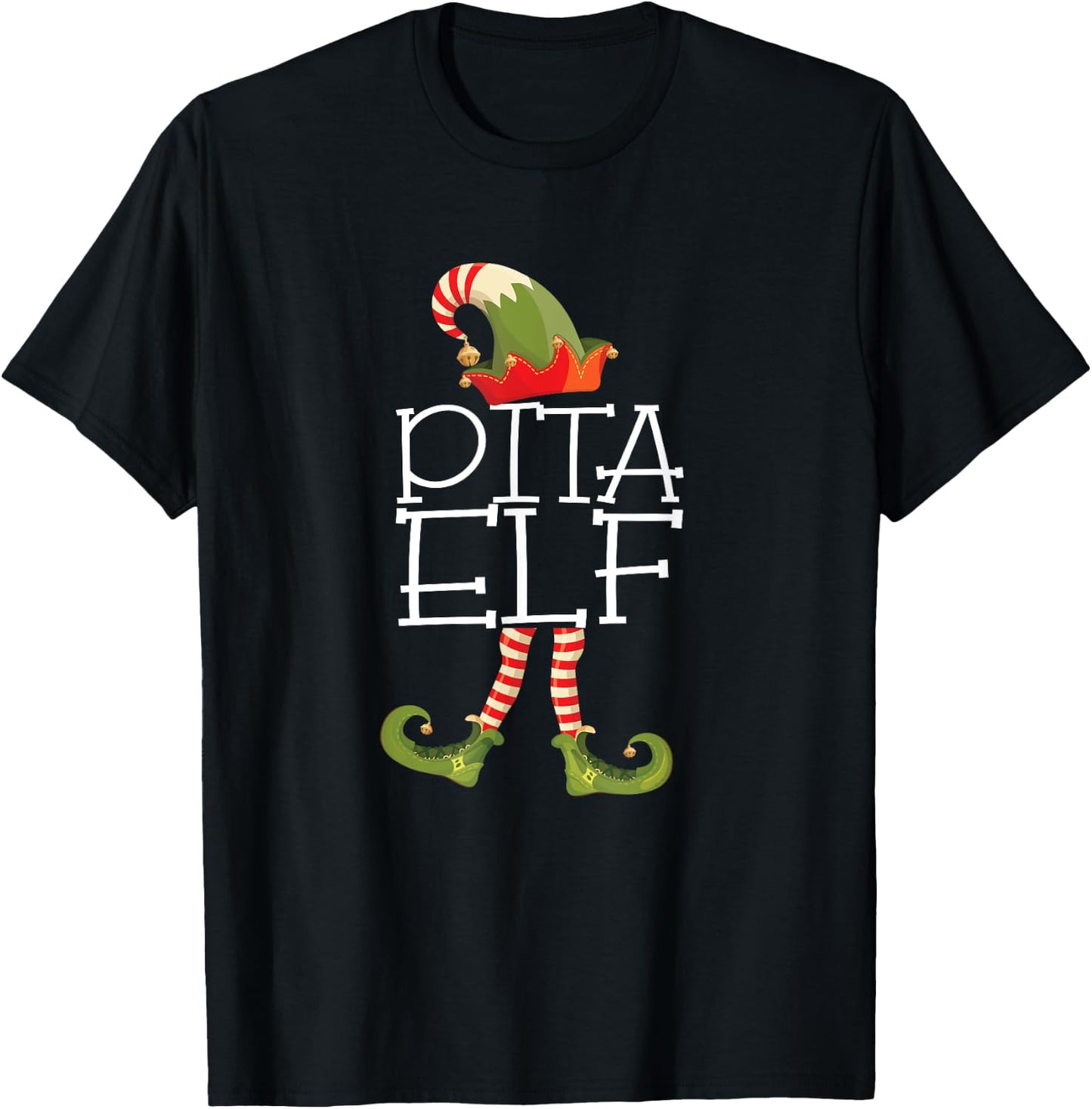 Funny Elf Christmas Matching Family PITA Pain In the Ass T-Shirt - T-Shirt | Black