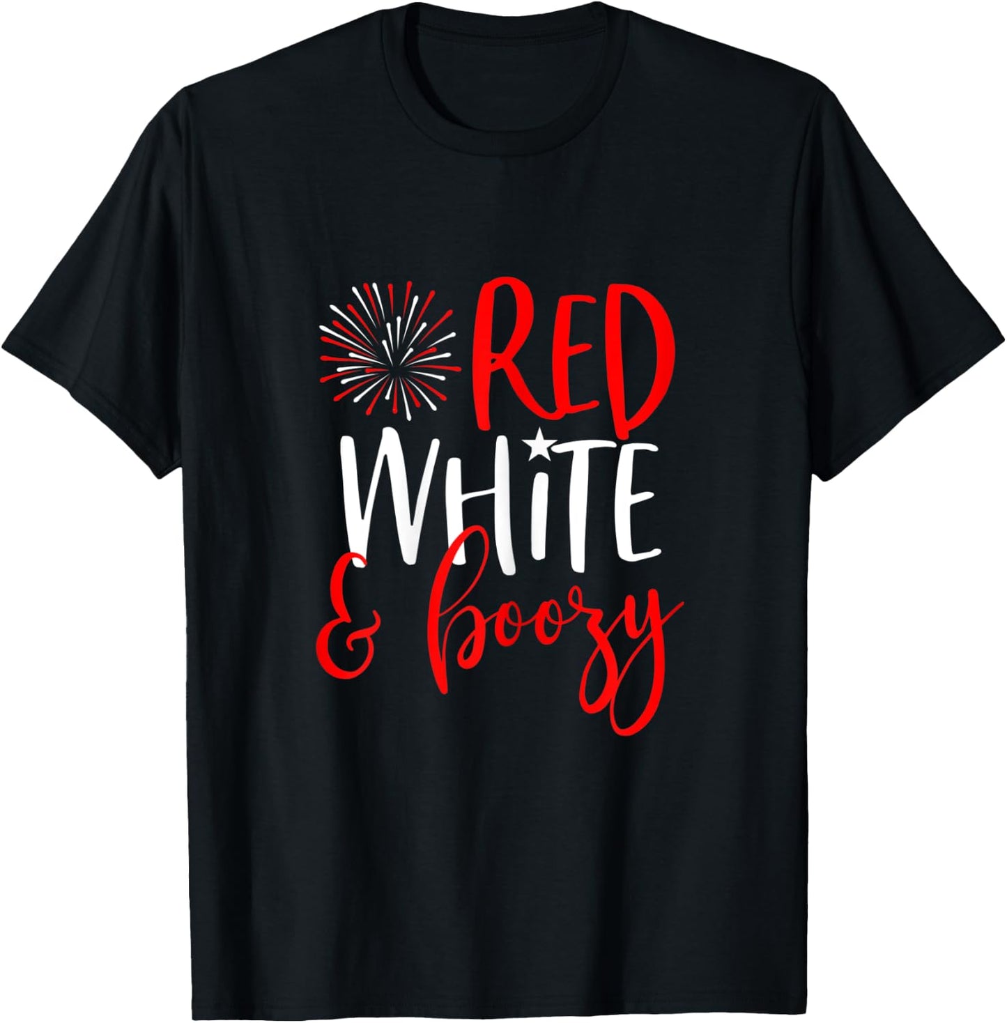 Red White & Boozy 4th of July Party Shirt Funny Drinking T-Shirt - T-Shirt | Black