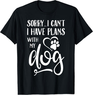 Sorry I Cant I Have Plans With My Dog Women Kids T-Shirt - T-Shirt | Black
