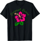 Tropical Coconut Grove Florida Hibiscus Flower T-Shirt - T-Shirt | Black