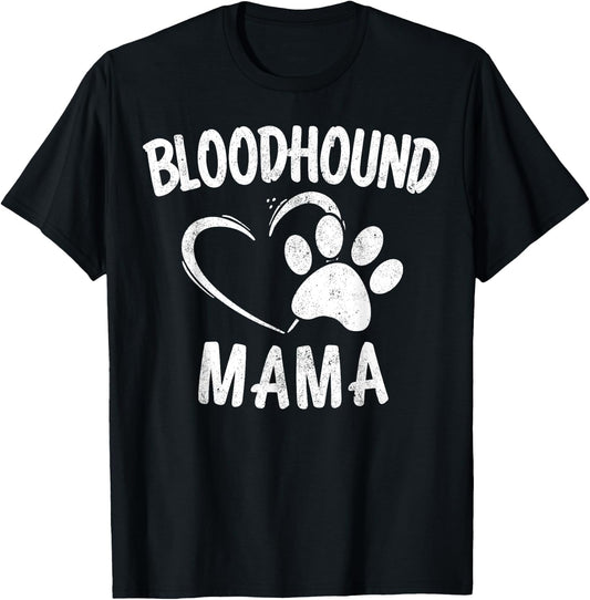 Fun Bloodhound Mama Gift Pet Lover Apparel Dog Mom T-Shirt - T-Shirt | Black