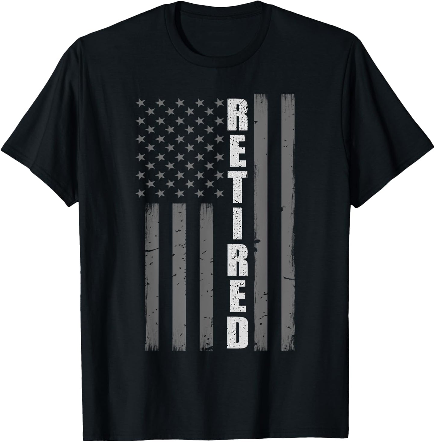 Retired Corrections Officer Gift - Thin Silver Line Flag T-Shirt - T-Shirt | Black