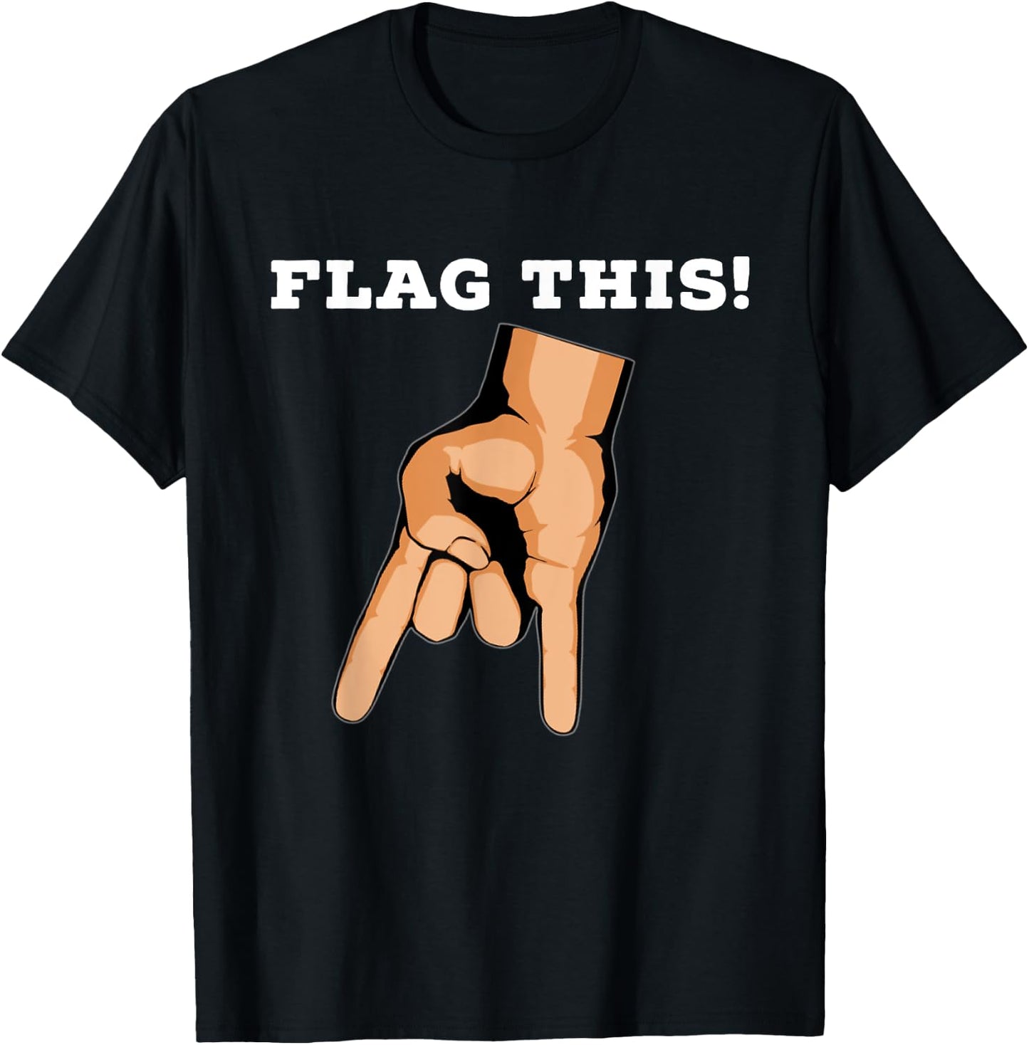 Flag This Upside Down Horns T-Shirt - T-Shirt | Black