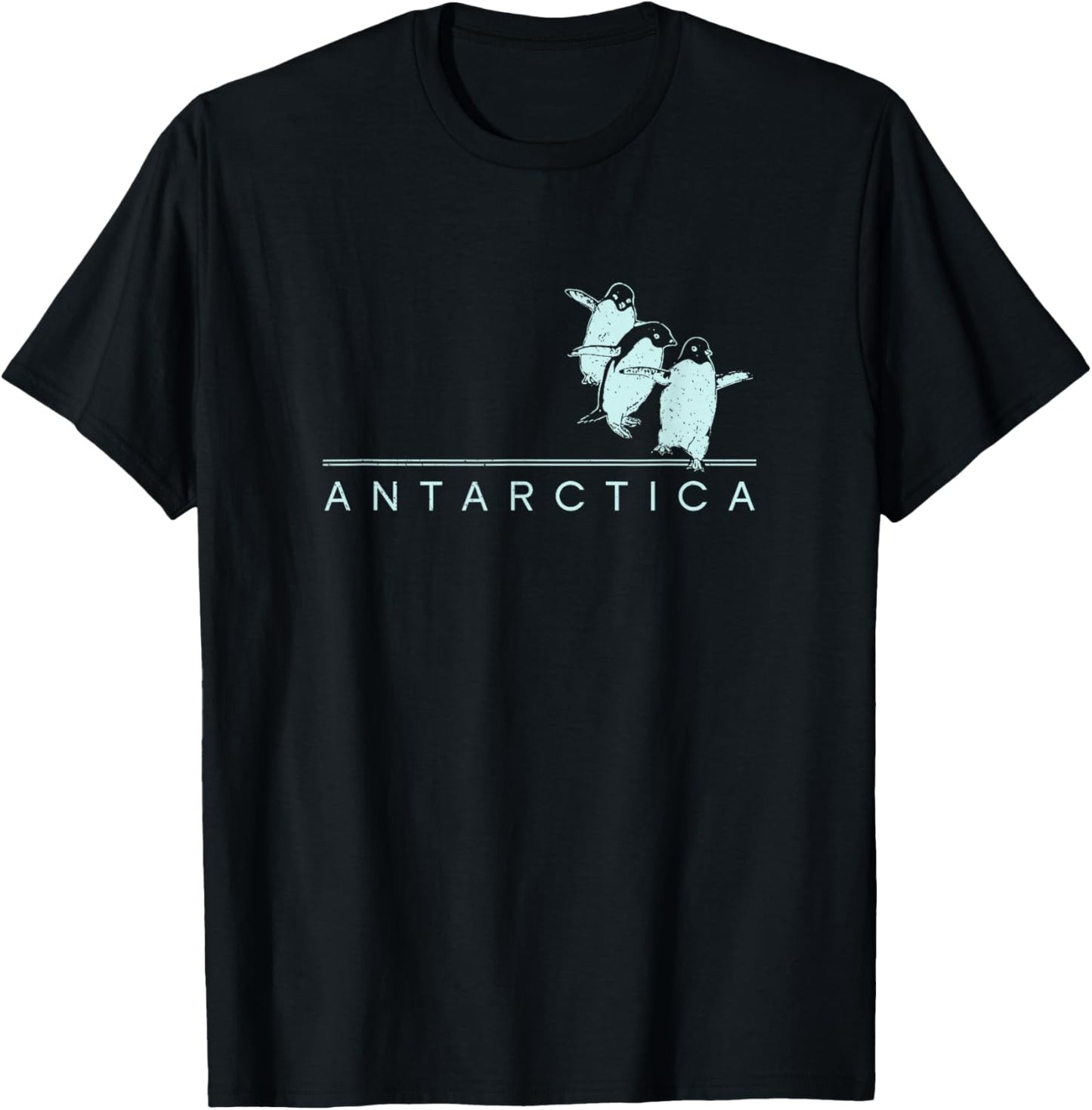 Antarctica Penguins Graphic Souvenirs T-Shirt - T-Shirt | Black