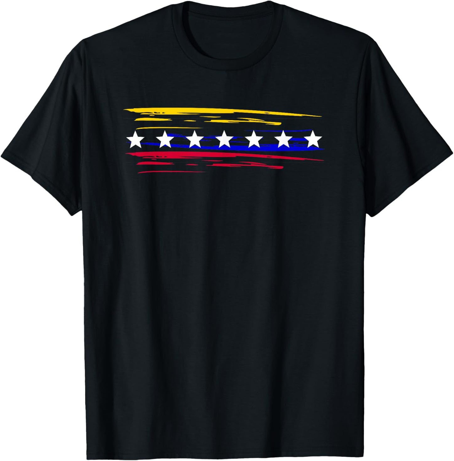 Venezuela 7 big stars flag minimalist T-Shirt - T-Shirt | Black