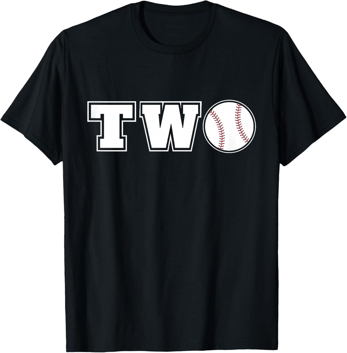 Kids Baseball 2nd Birthday Boy 2 Two Year Old Toddler T-Shirt - T-Shirt | Black