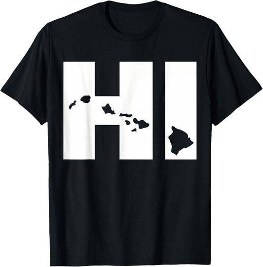 HI Hawaii map T-Shirt - T-Shirt | Black