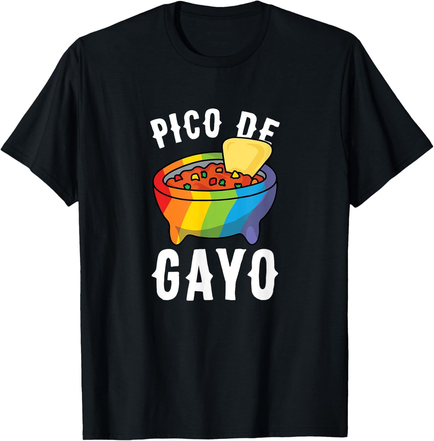 Funny Gay Pride Pico De Gayo for taco lover's Gift T-Shirt - T-Shirt | Black