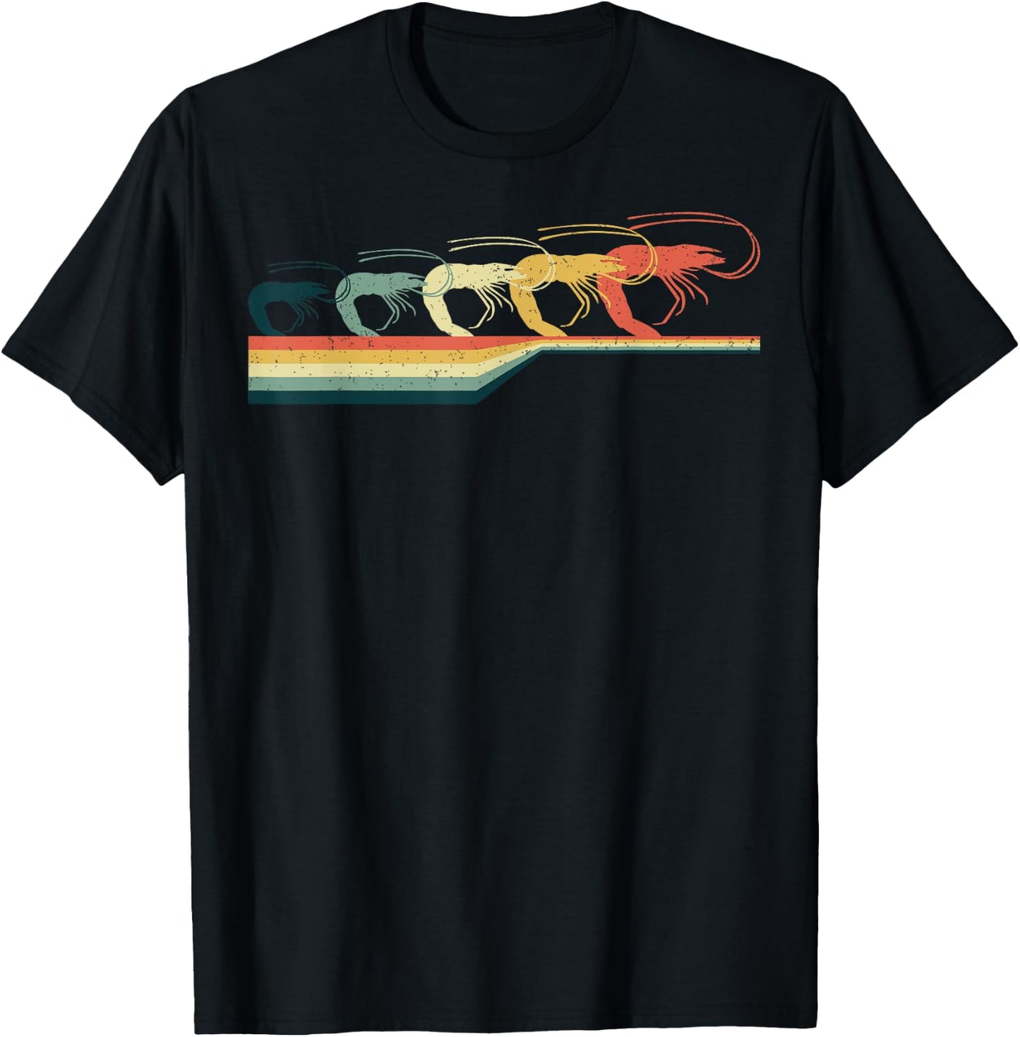 SHRIMP Vintage Retro Style Cute Gifts T-Shirt - T-Shirt | Black