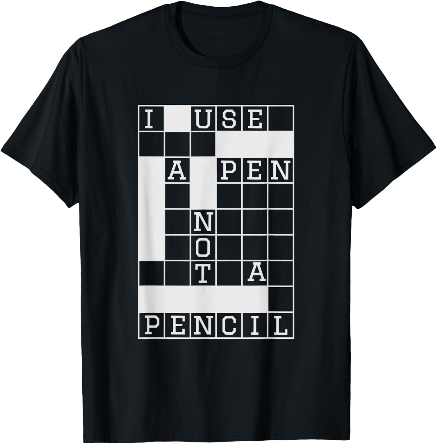 Funny Crossword T Shirt For Crossword Lovers I Use A Pen T-Shirt - T-Shirt | Black