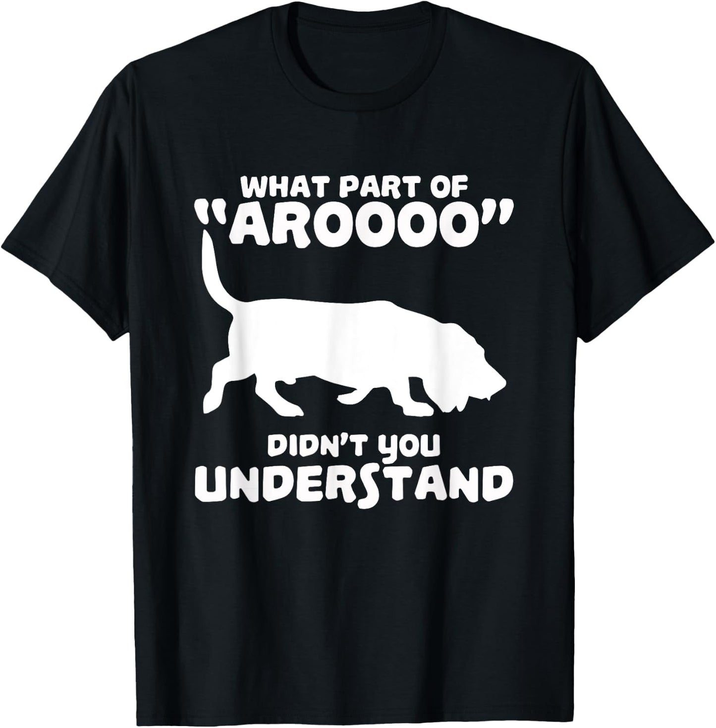 Funny Basset Hound Howl "Arooo" Gift T-Shirt - T-Shirt | Black