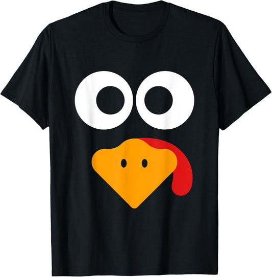 Thanksgiving Shirts Kids Men Turkey Face Family T-Shirt - T-Shirt | Black