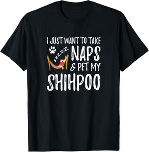 Shihpoo Mom Nap Funny Dog Mom Gift Women Kids T-Shirt - T-Shirt | Black