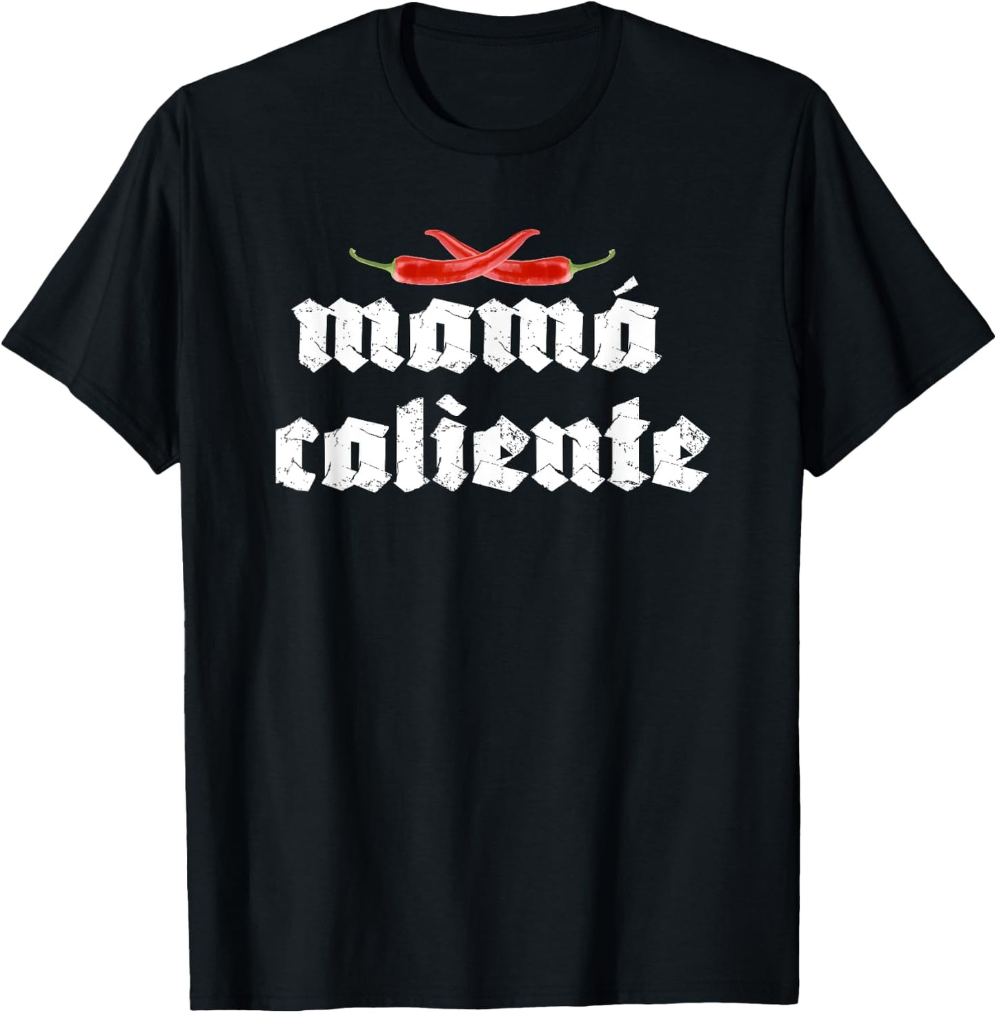 Mama Caliente Hot Mom Red Peppers Streetwear Fashion Baddie T-Shirt - T-Shirt | Black