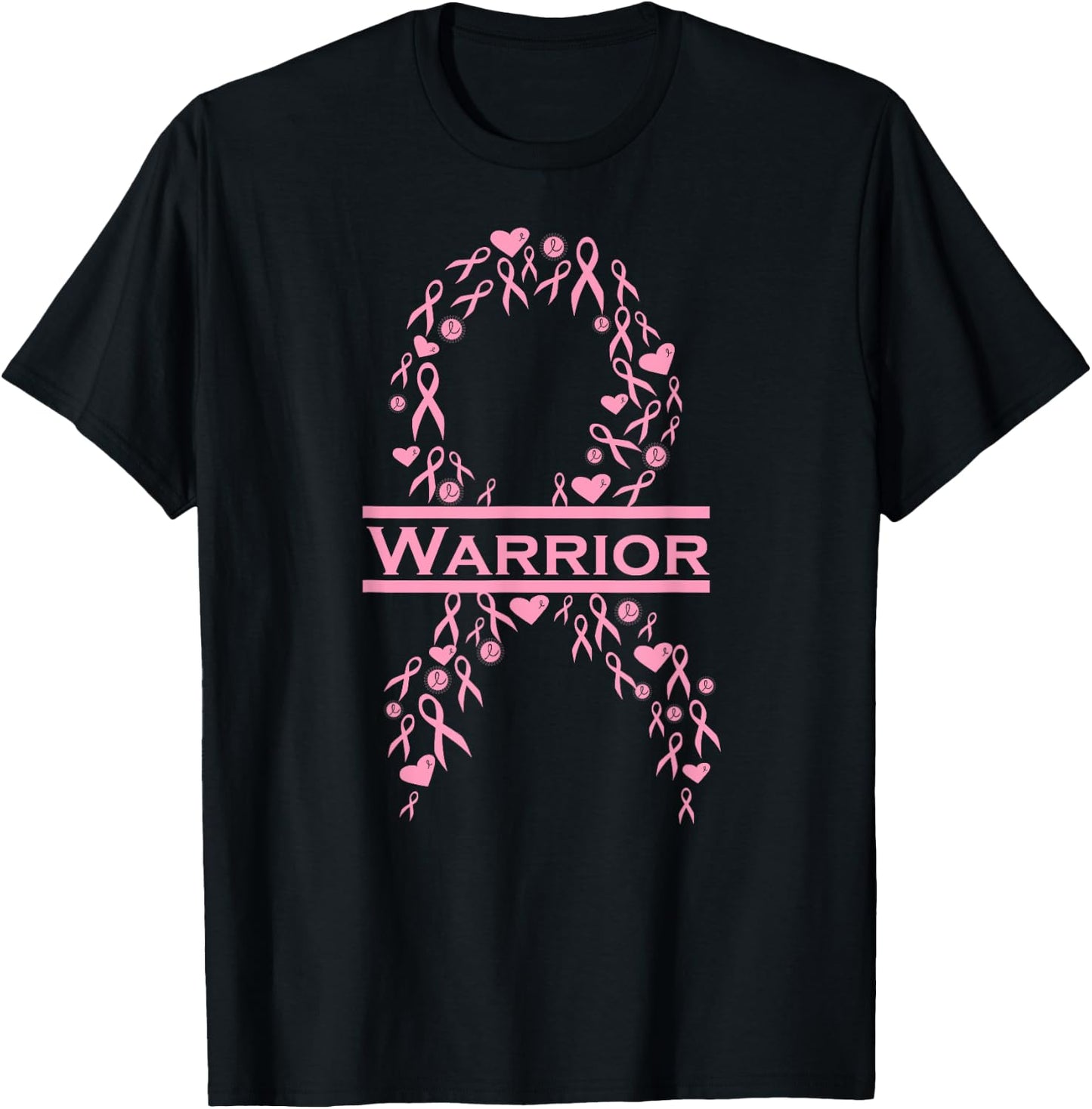 Breast Cancer Awareness Pink Ribbon Warrior T-Shirt - T-Shirt | Black
