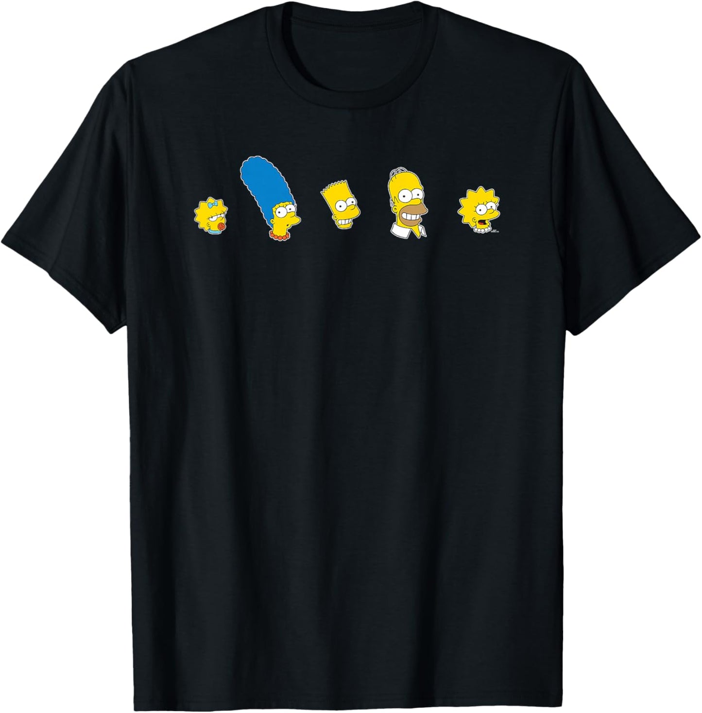 The Simpsons Family Head Icons T-Shirt - T-Shirt | Black