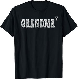 Grandma7, Seven Grandkids, Grandmother of 7 T-Shirt - T-Shirt | Black