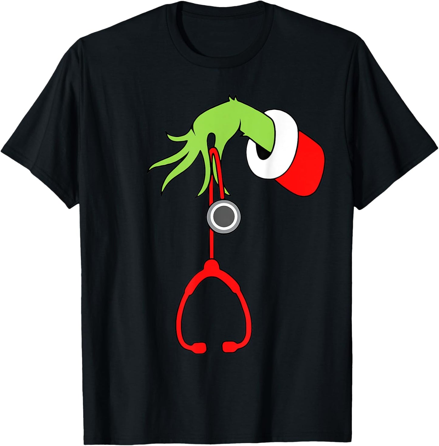 Nurse Christmas Stethoscope Nurses Xmas Pajamas PJs Women T-Shirt - T-Shirt | Black
