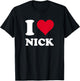 Red Heart I Love Nick T-Shirt - T-Shirt | Black