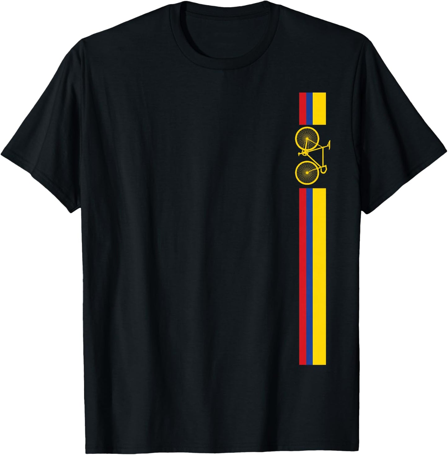 Colombian Cycling Shirt Colombia Flag Cyclist Bicycle Gift T-Shirt - T-Shirt | Black
