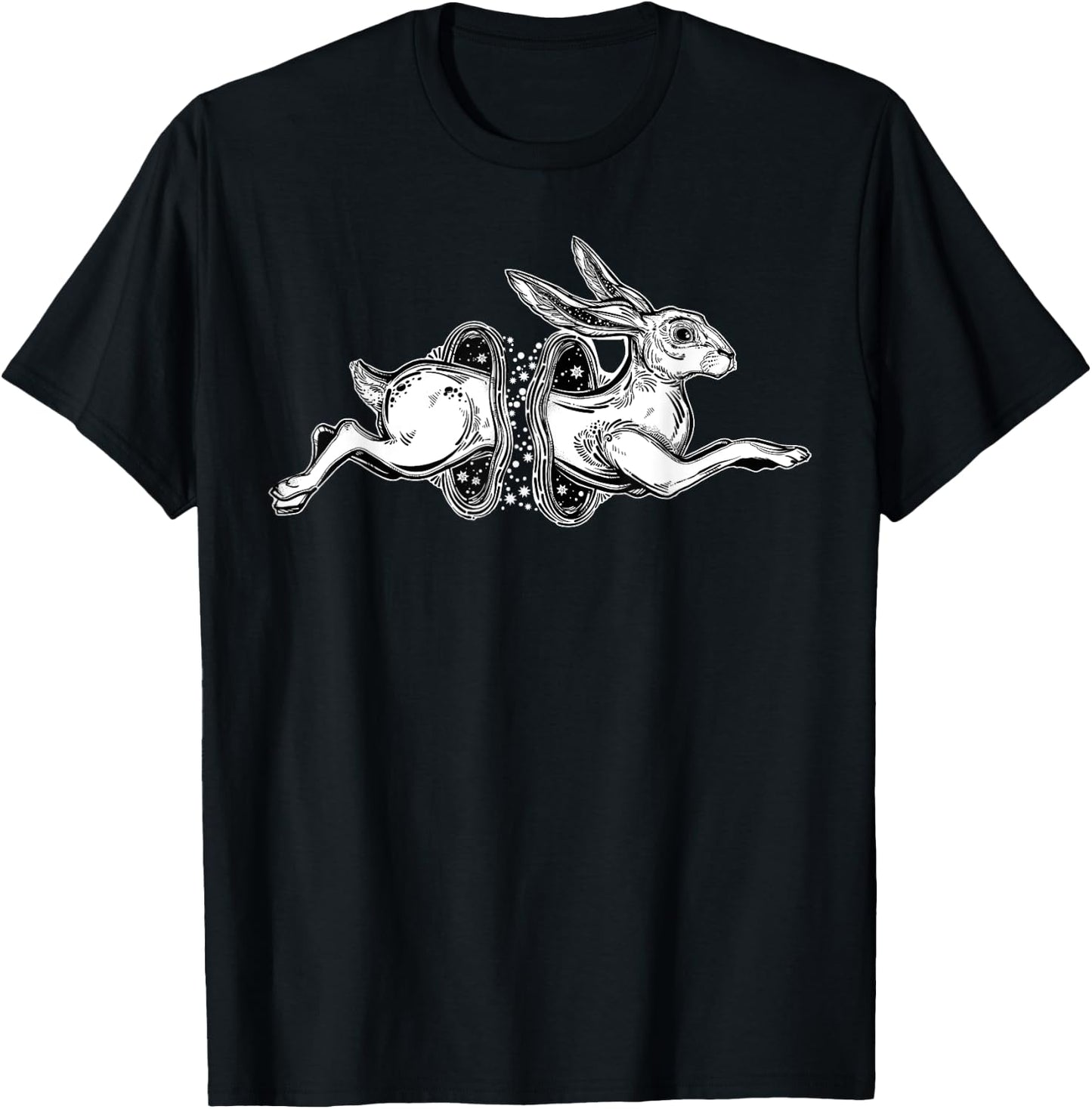 Jumping Portals Jackrabbit - Wormhole Hare Circus T-Shirt - T-Shirt | Black
