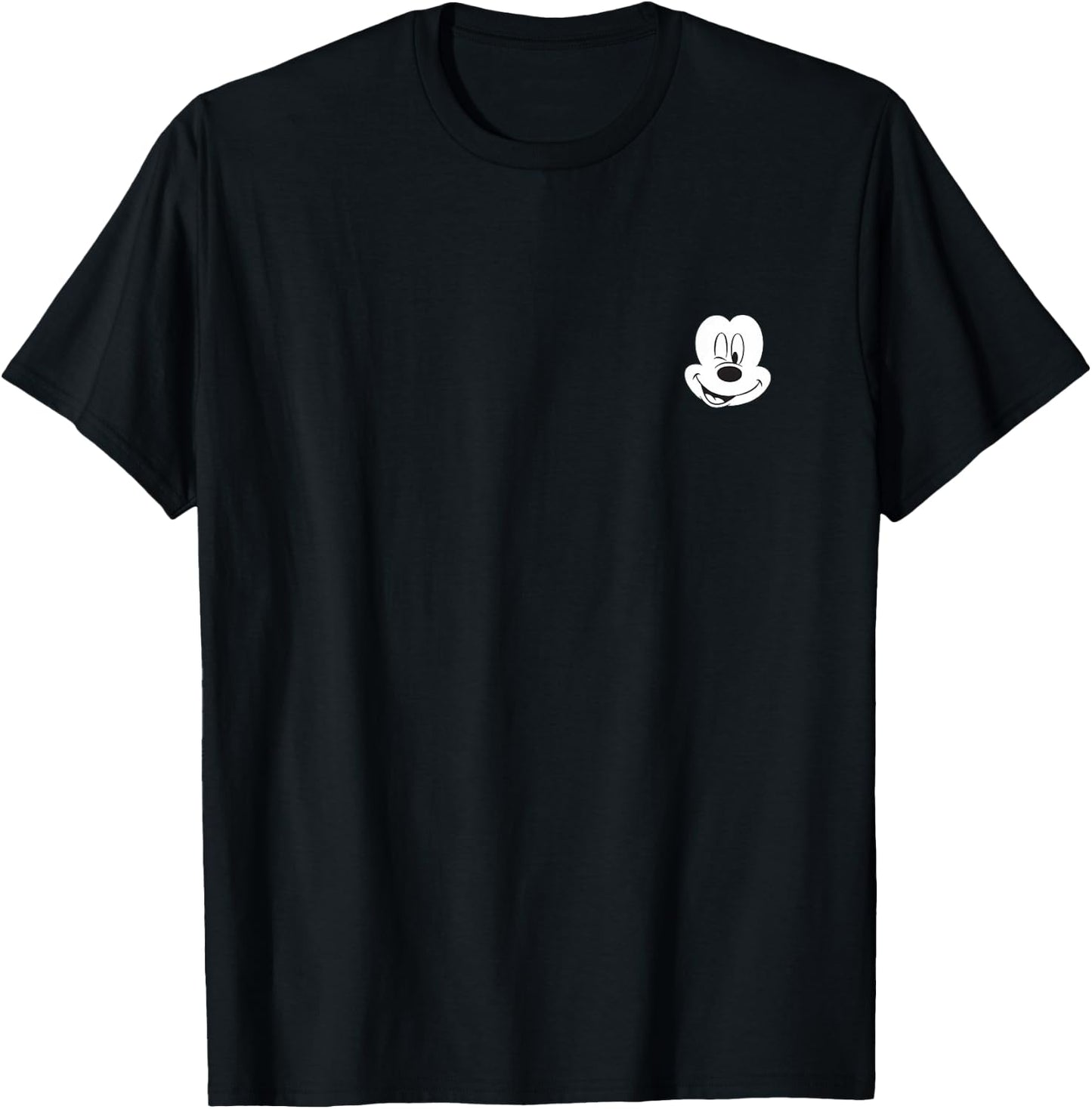 Disney Winking Mickey Mouse Face Small Icon T-Shirt - T-Shirt | Black