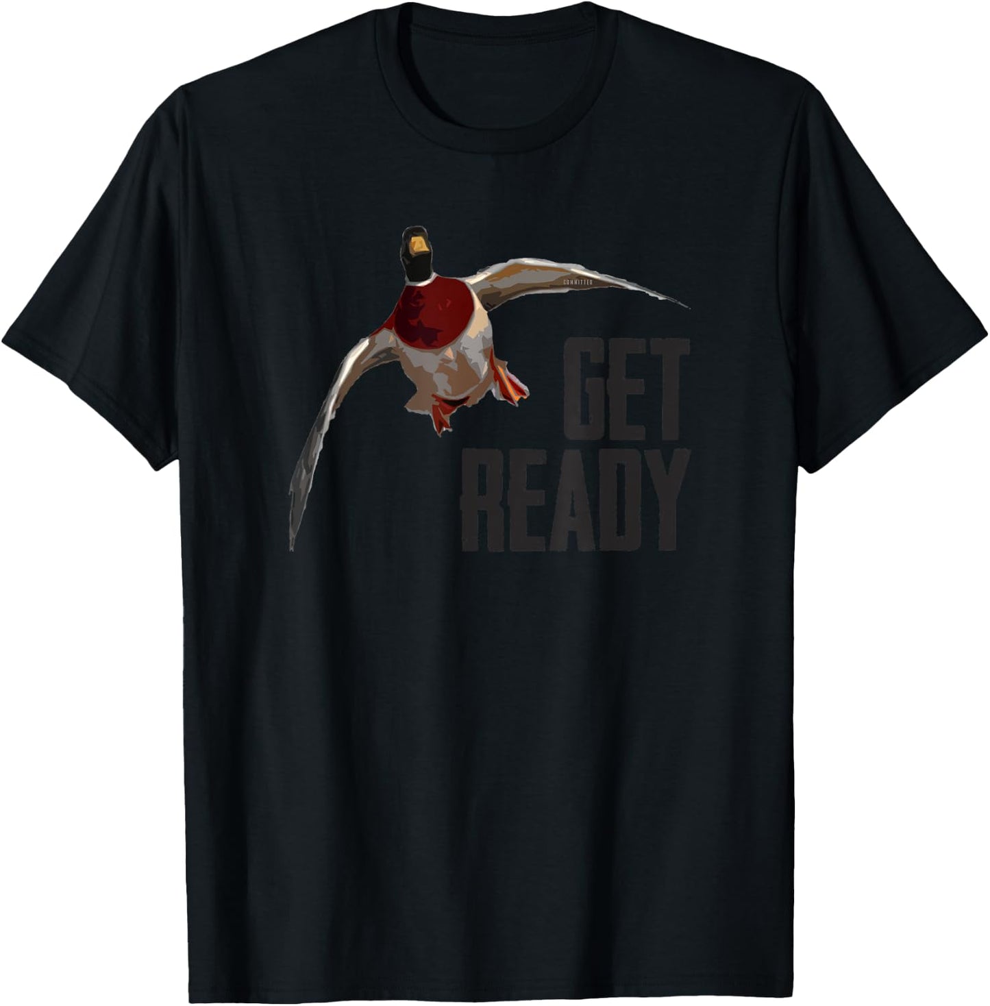 Get Ready Drake - Duck Hunting Shirt by Committed Waterfowl T-Shirt - T-Shirt | Black