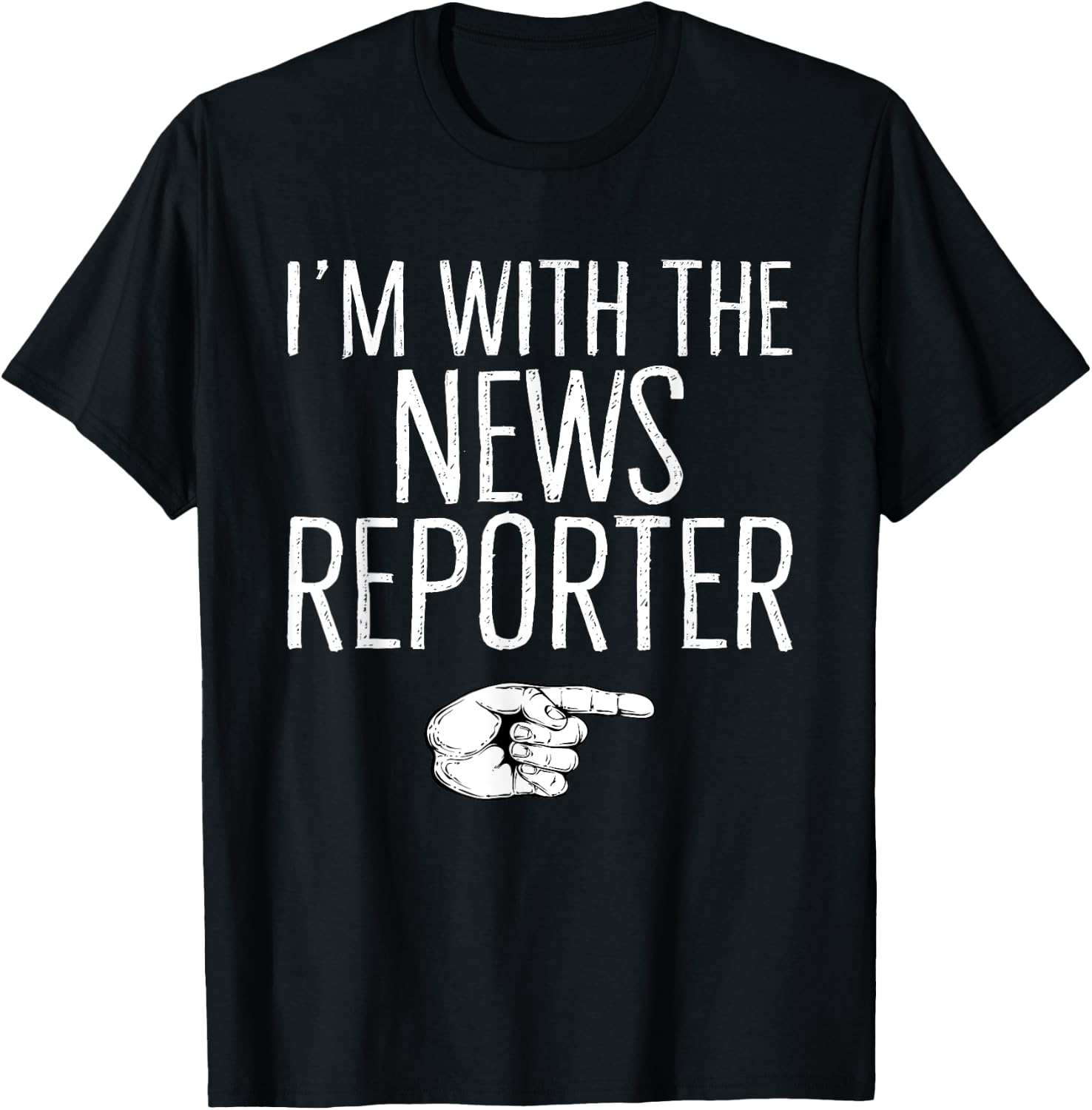 I'm With The News Reporter Matching Costume Halloween Party T-Shirt - T-Shirt | Black