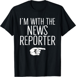 I'm With The News Reporter Matching Costume Halloween Party T-Shirt - T-Shirt | Black