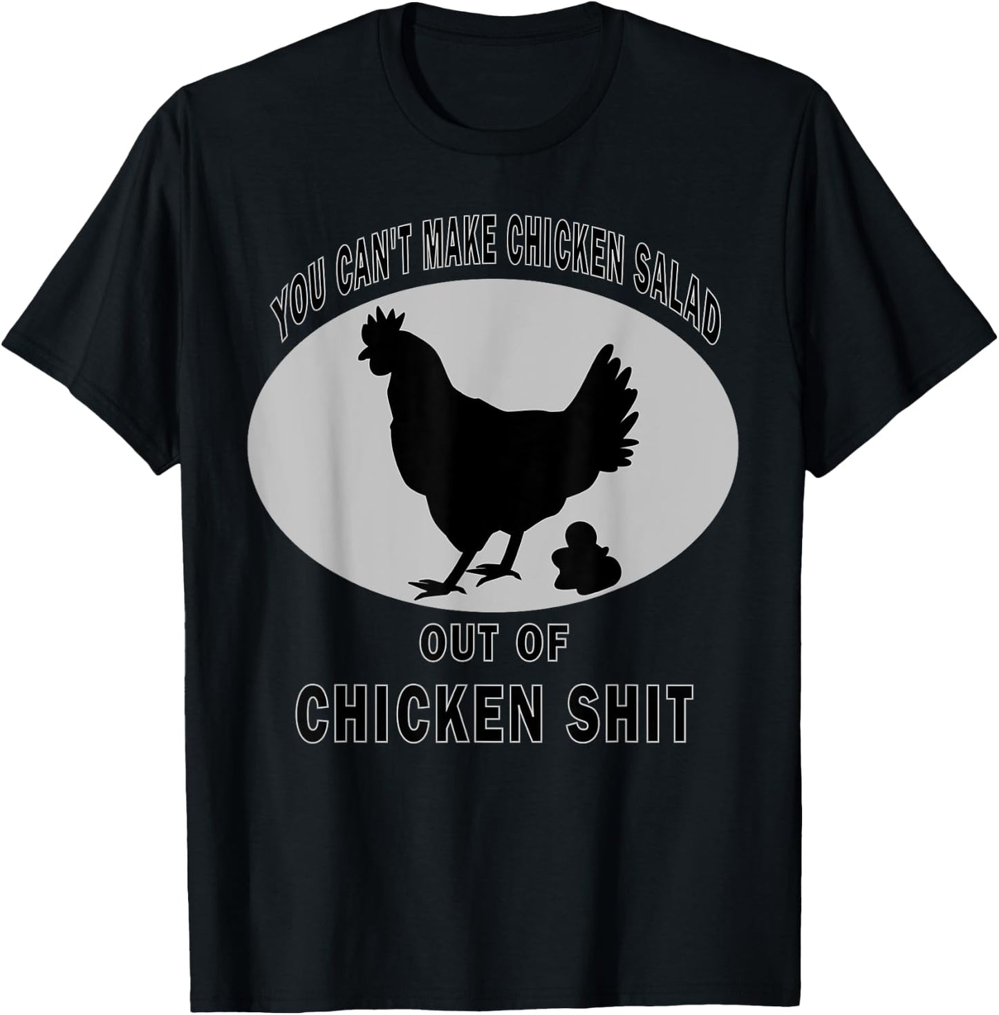 Farmer Chicken Shit Funny Adult Humor Pooping Shirt T-Shirt - T-Shirt | Black